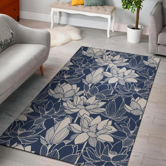 Water Lily Pattern Print Design WL04 Area Rugs