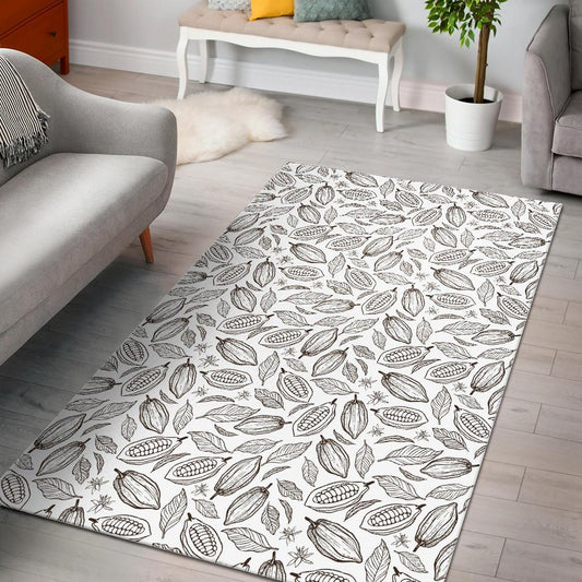 Cocoa beans leaves pattern Area Rug
