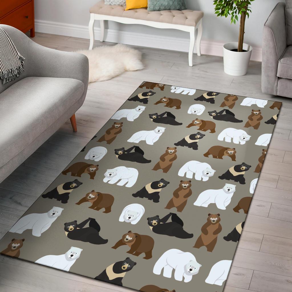 Bear Pattern Print Design BE03 Area Rugs