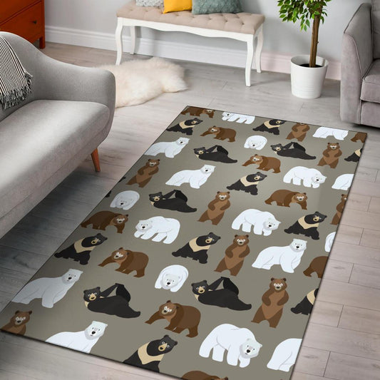 Bear Pattern Print Design BE03 Area Rugs