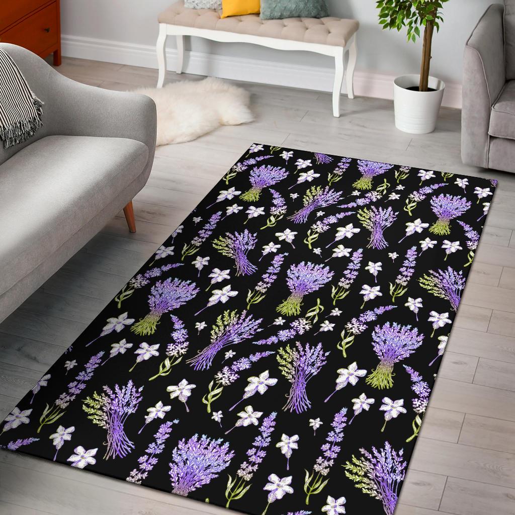 Lavender Pattern Print Design LV04 Area Rugs