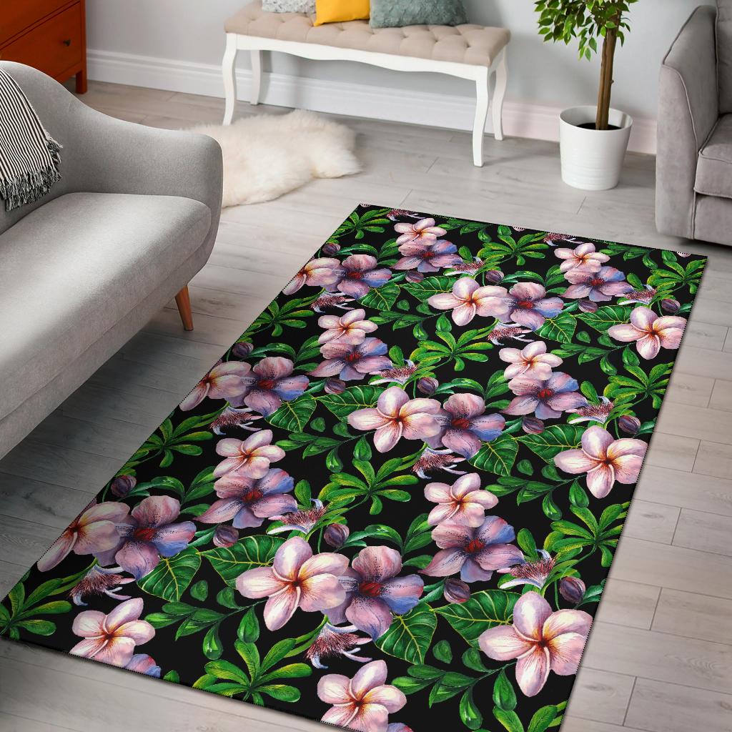 Plumeria Pattern Print Design PM01 Area Rugs