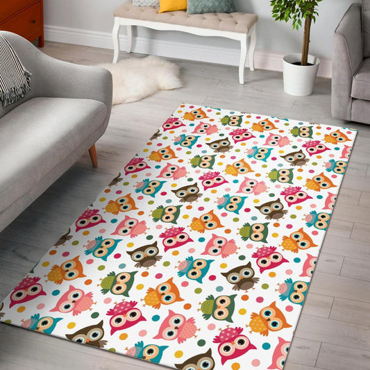 Color cute owl pattern Area Rug