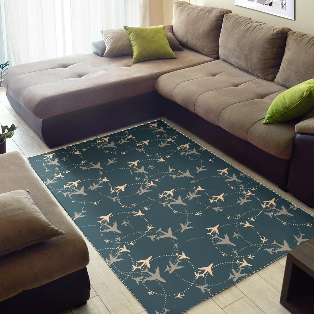 Airplane Circle Pattern Area Rug