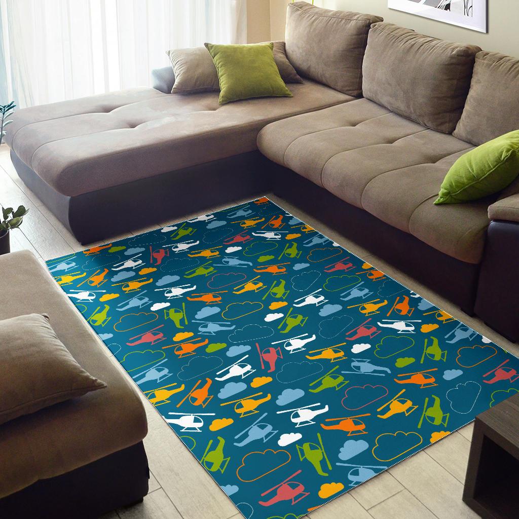 Color Helicopter Pattern Area Rug