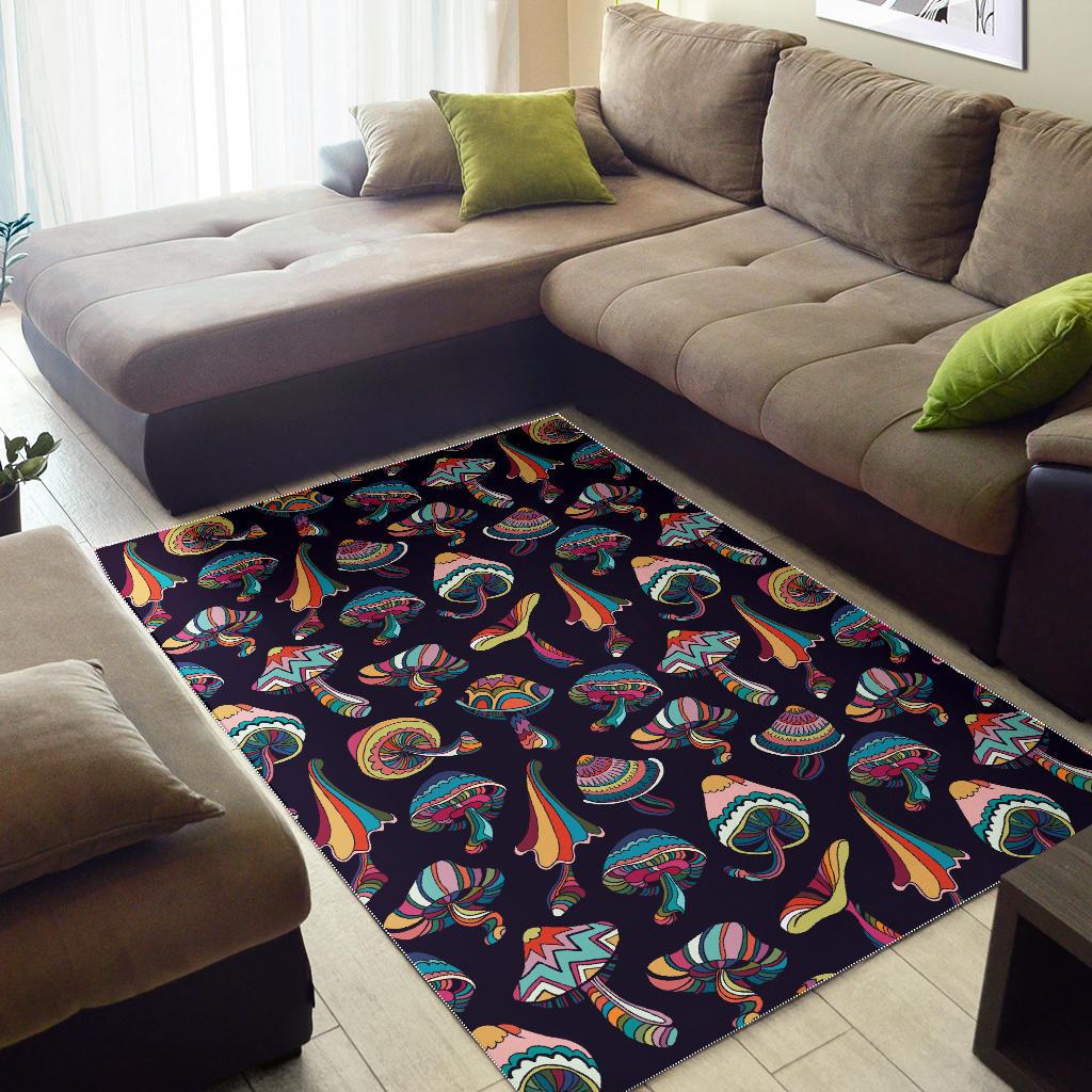 Colorful mushroom design pattern AColorful mushroom pattern Area Rugrea Rug