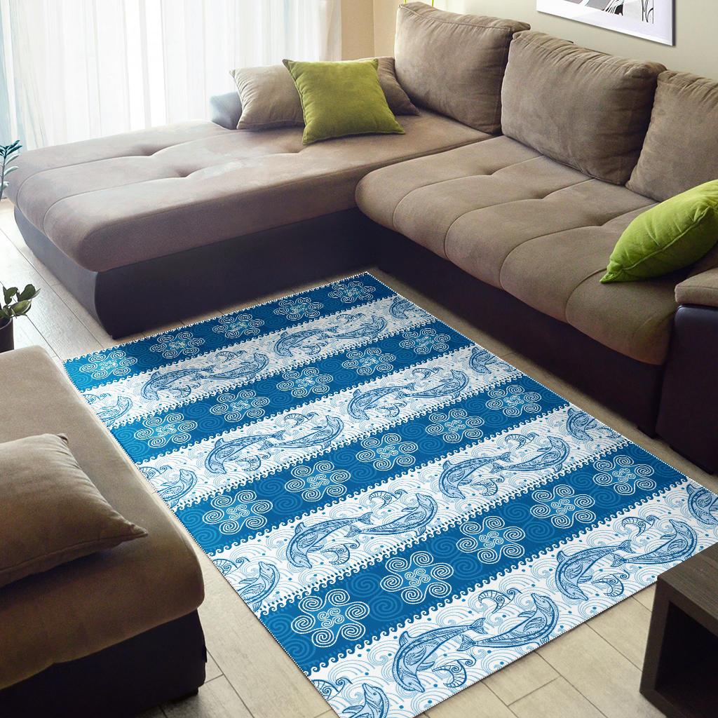 Dolphin Tribal Pattern Area Rug