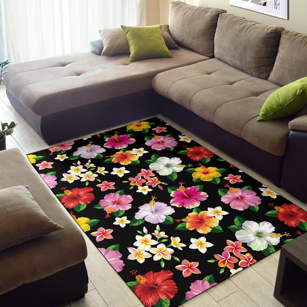 Hibiscus Pattern Print Design HB025 Area Rugs
