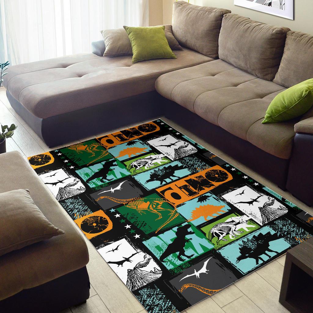 dinosaurs print pattern Area Rug