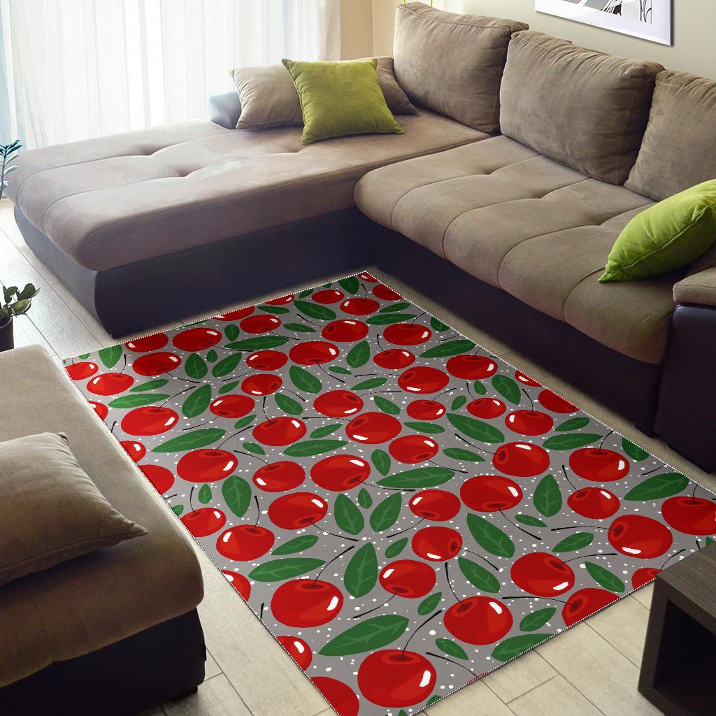 Cherry Leaves Pattern Area Rug