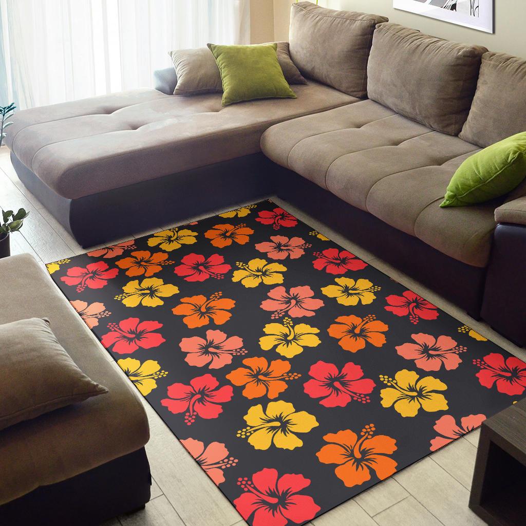 Hibiscus Pattern Print Design HB024 Area Rugs