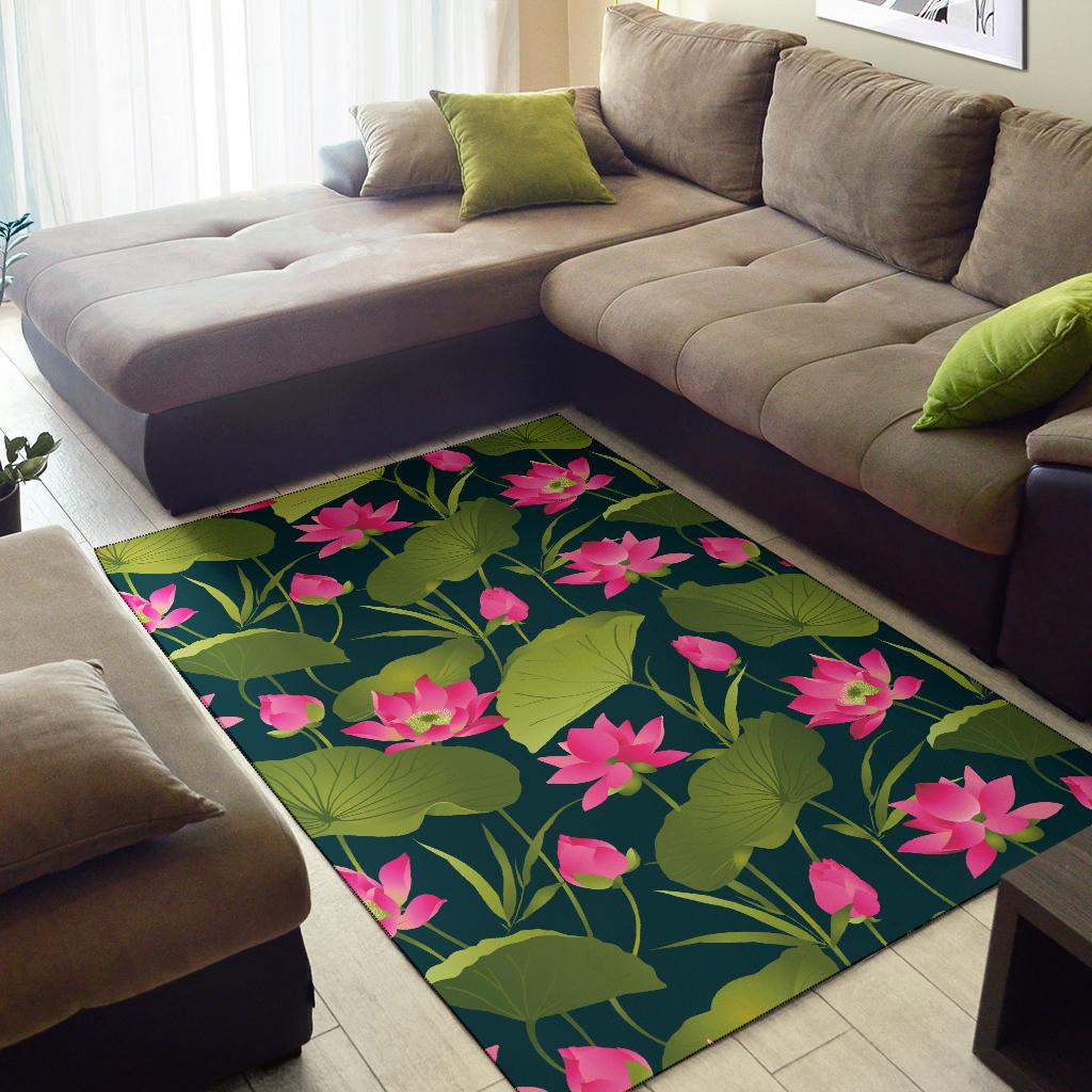 Water Lily Pattern Print Design WL09 Area Rugs