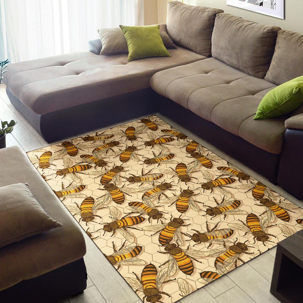 Bee Pattern Print Design BEE05 Area Rugs