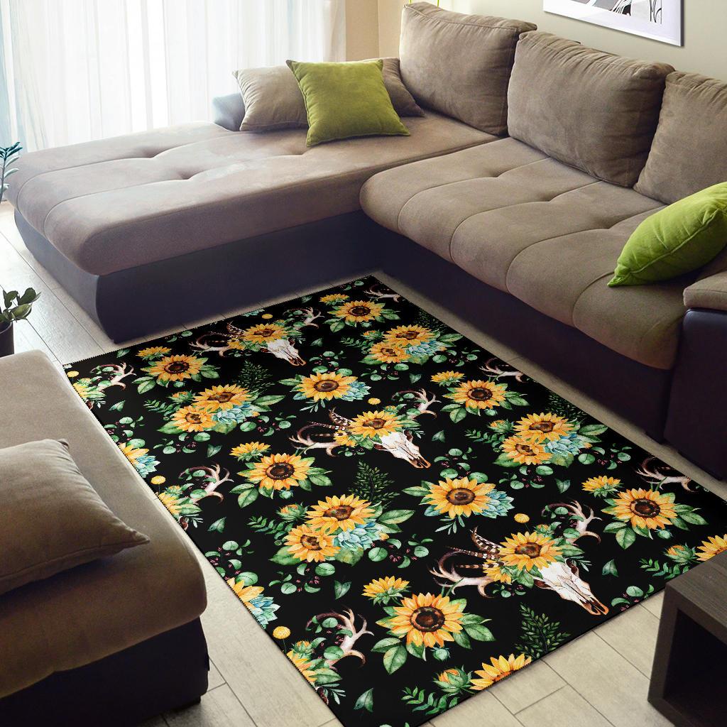 Sunflower Pattern Print Design SF08 Area Rugs