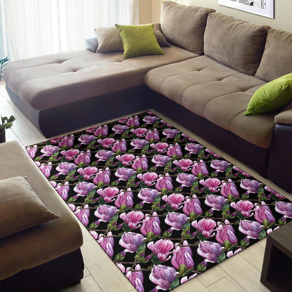 Magnolia Pattern Print Design MAG011 Area Rugs