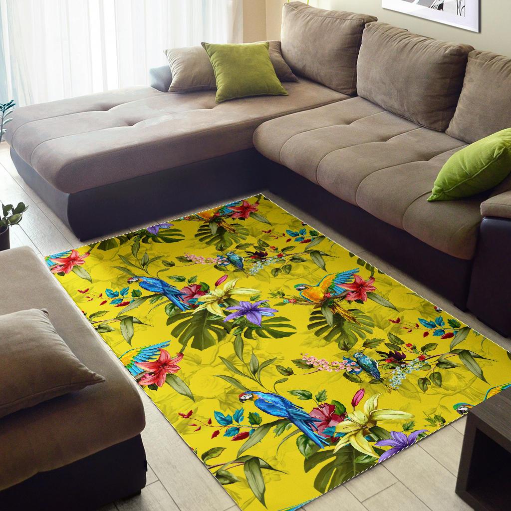 Colorful Parrot Pattern Area Rug