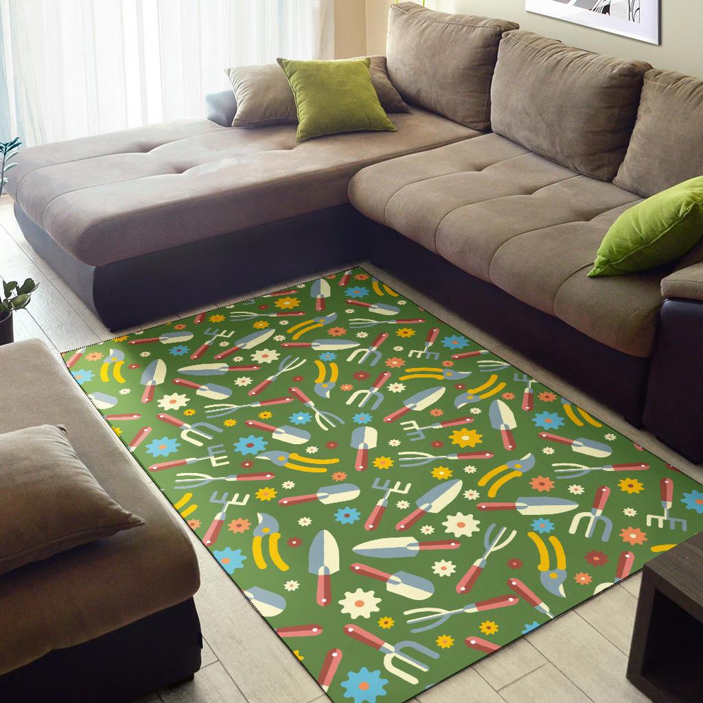 Gardening Pattern Print Design G06 Area Rugs