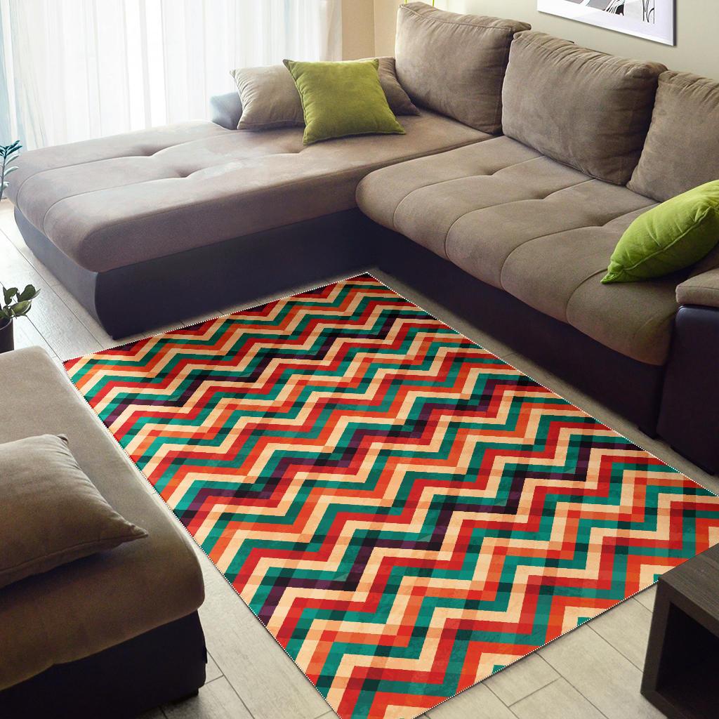 zigzag  chevron colorful pattern Area Rug