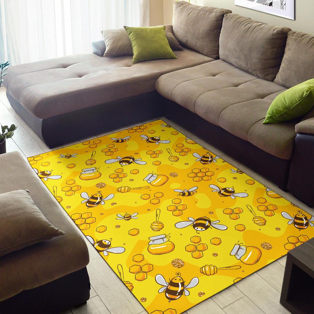 Bee Pattern Print Design BEE01 Area Rugs