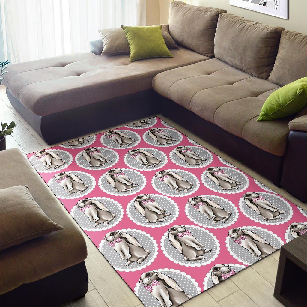 Rabbit Pattern Print Design RB019 Area Rugs