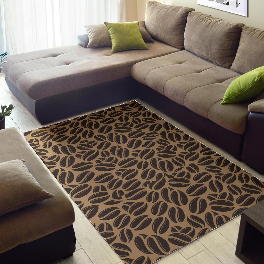 Coffee bean on brown background Area Rug