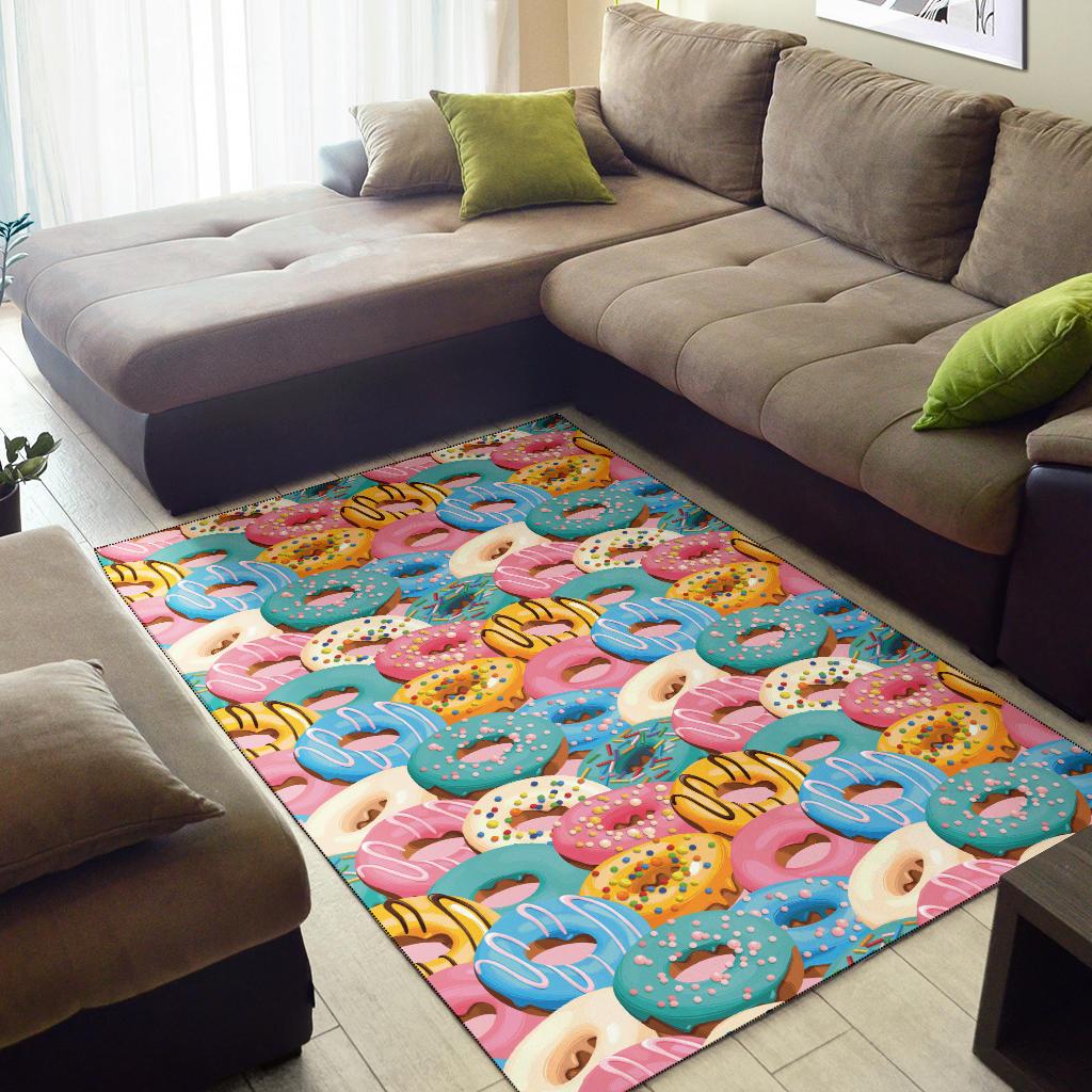 Donut Pattern Print Design DN01 Area Rugs