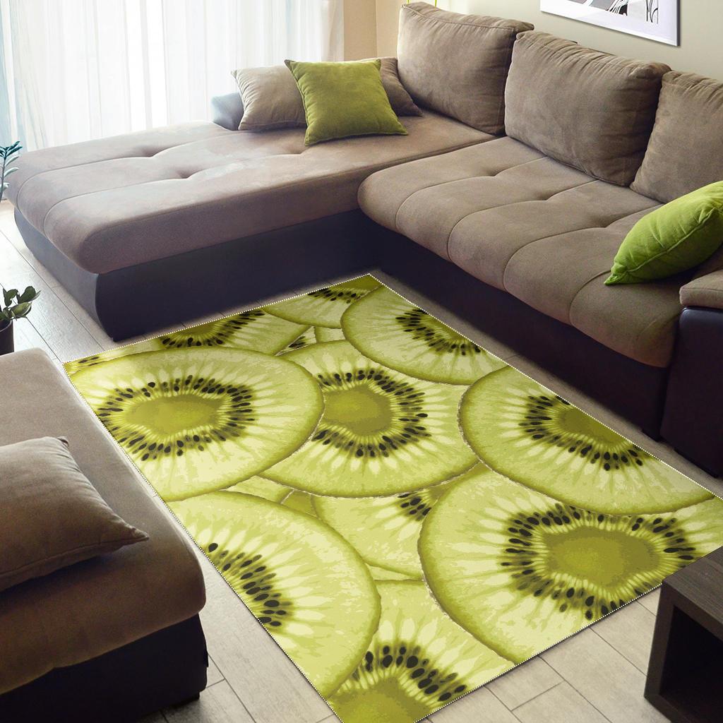 Sliced kiwi pattern Area Rug