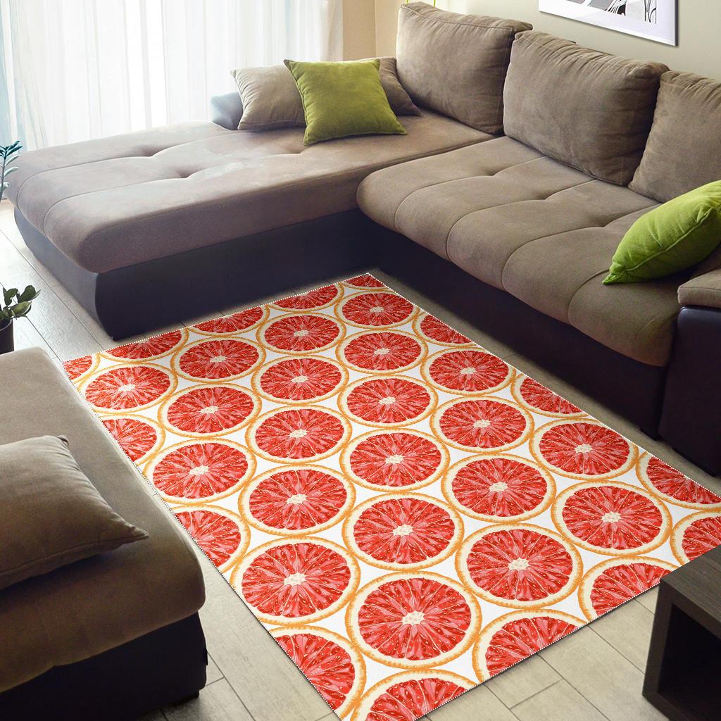 Sliced Grapefruit Pattern Area Rug
