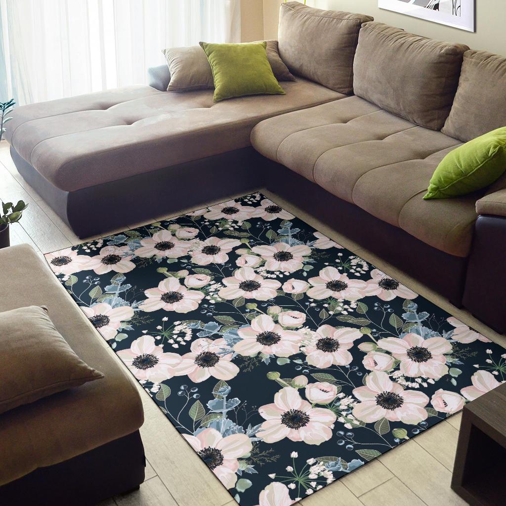 Anemone Pattern Print Design AM02 Area Rugs