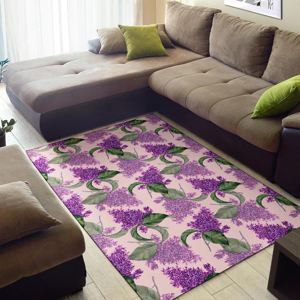 Lilac Pattern Print Design LI02 Area Rugs