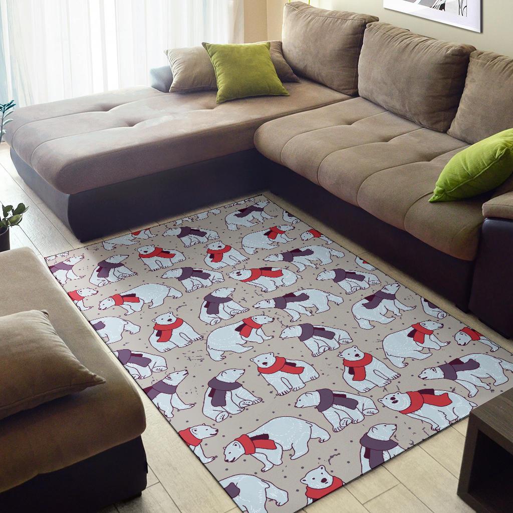 Polar Bear Pattern Print Design PB04 Area Rugs
