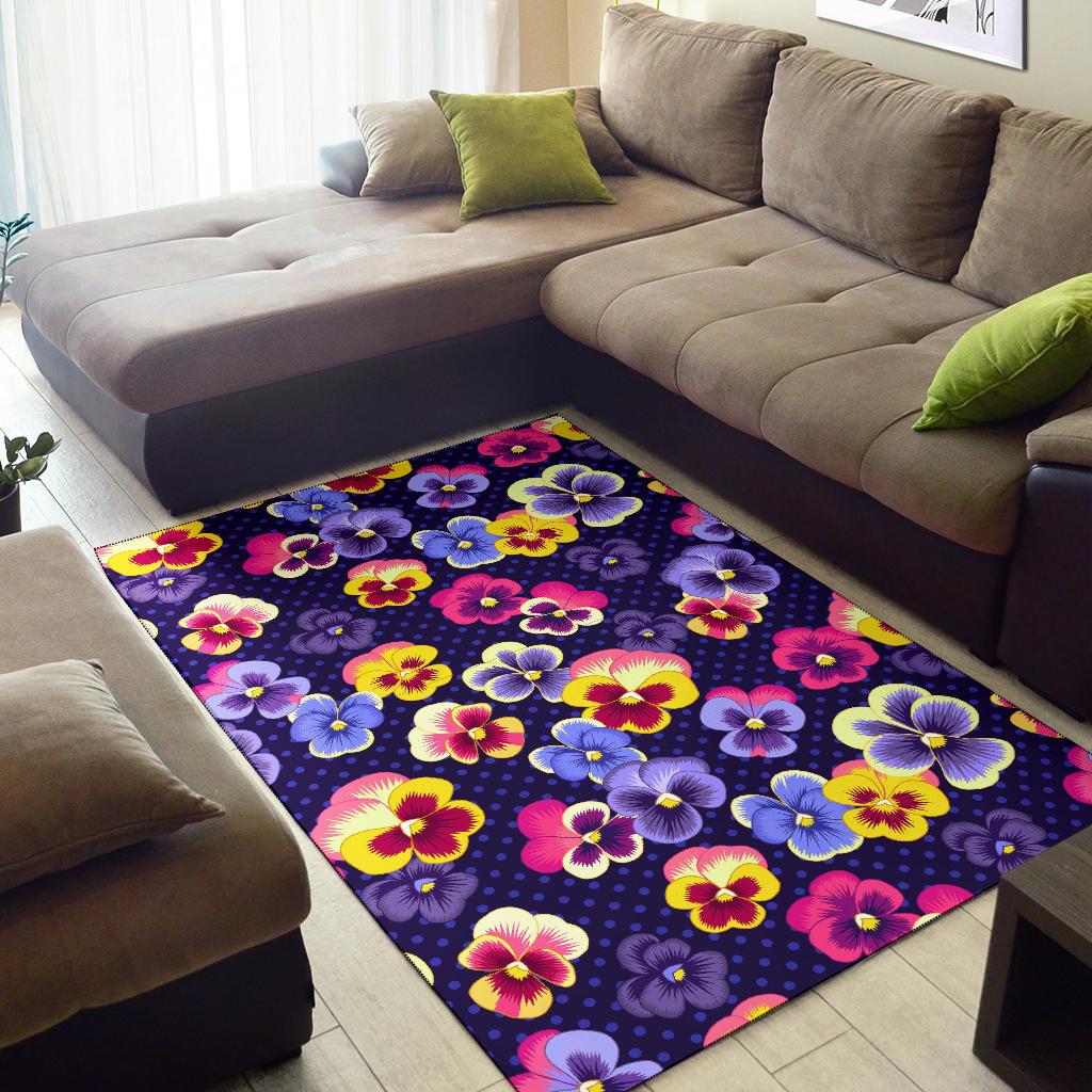 Pansy Pattern Print Design PS04 Area Rugs