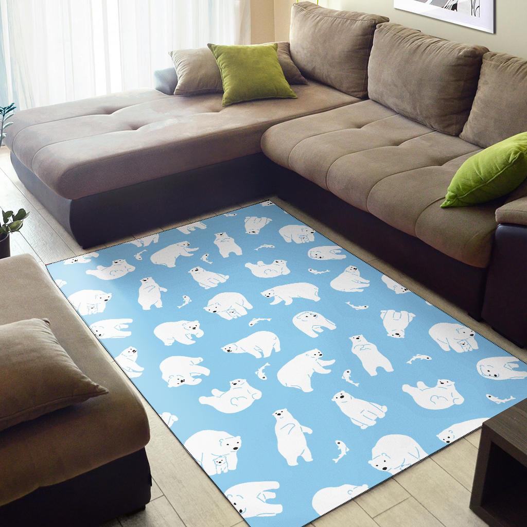 Polar Bear Pattern Print Design PB01 Area Rugs