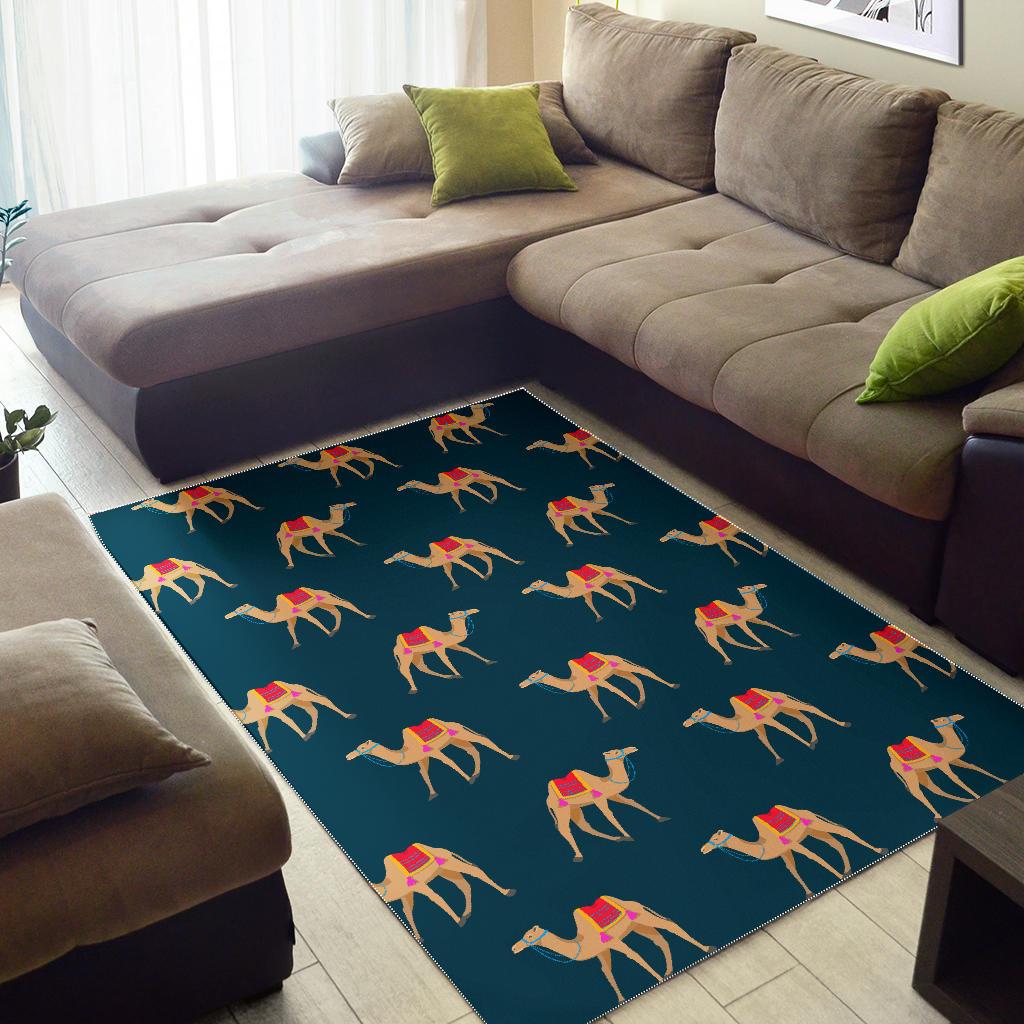 Camel pattern blue blackground Area Rug