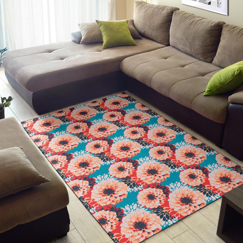 Dahlia Pattern Print Design DH05 Area Rugs