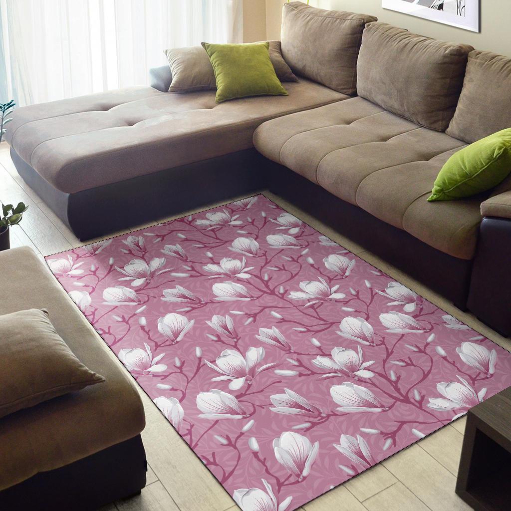 Magnolia Pattern Print Design MAG05 Area Rugs