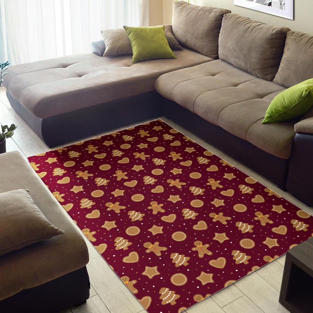 Christmas Ginger Cookie Pattern Background Area Rug