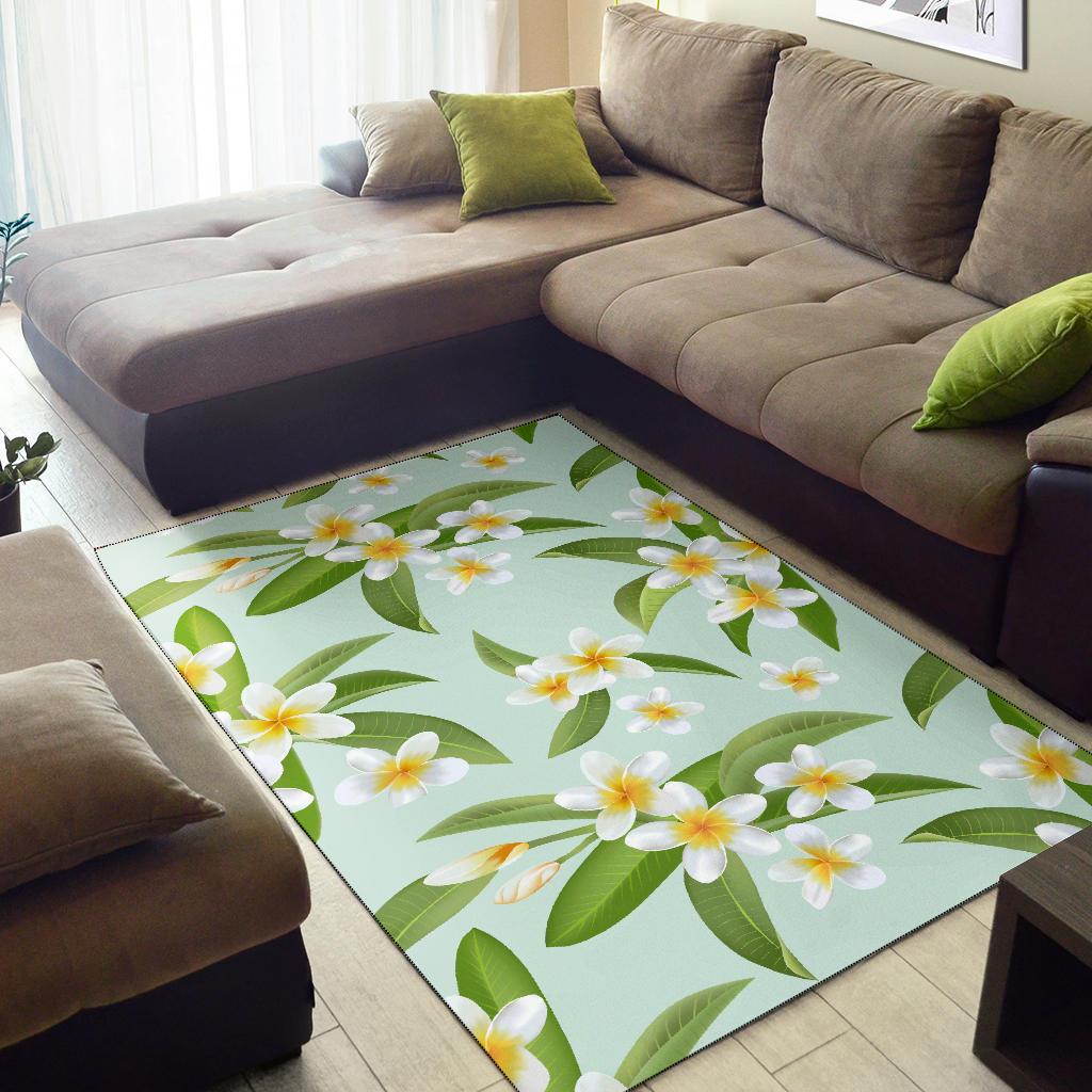Yellow Plumeria Pattern Print Design PM024 Area Rugs