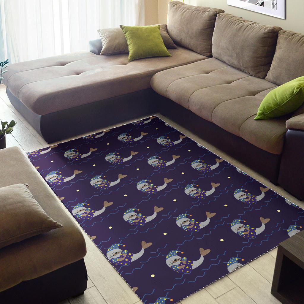 Sleeping Sea Lion Pattern Area Rug