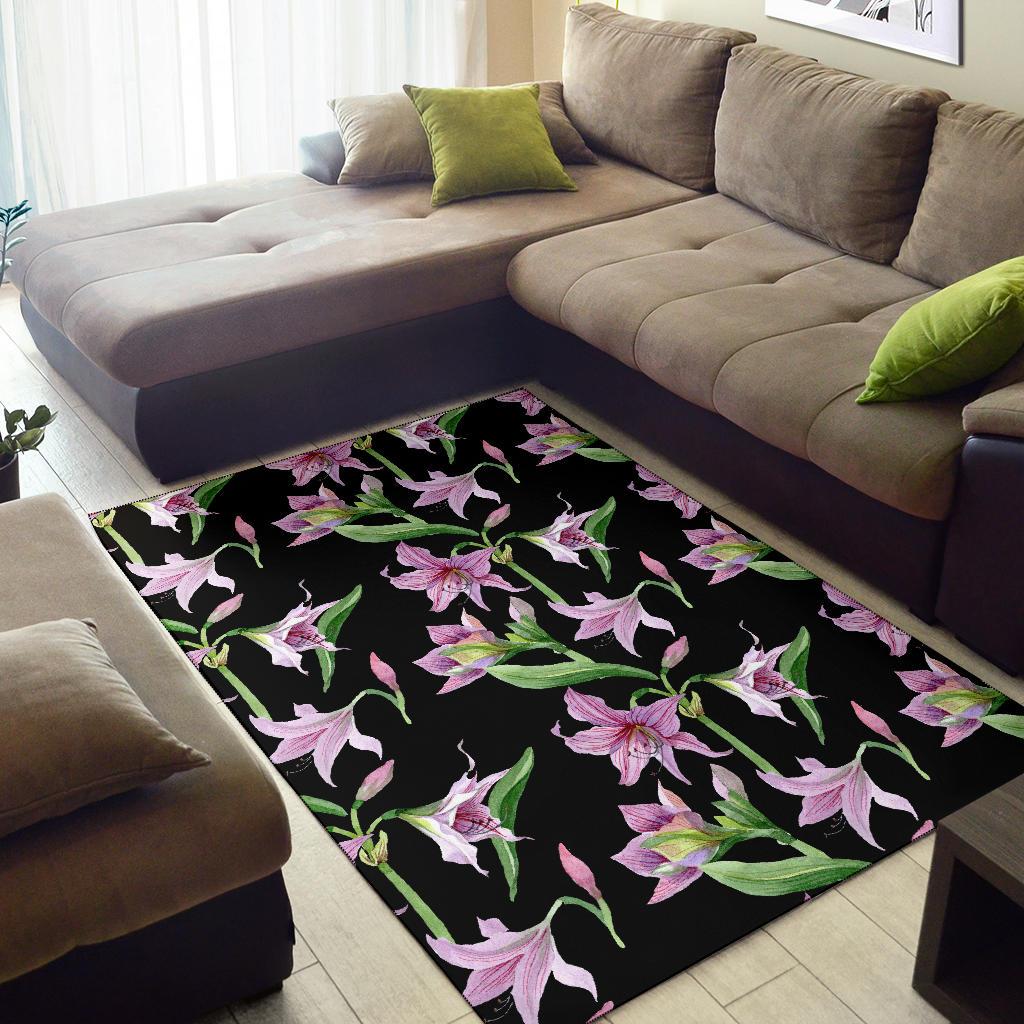 Amaryllis Pattern Print Design AL08 Area Rugs