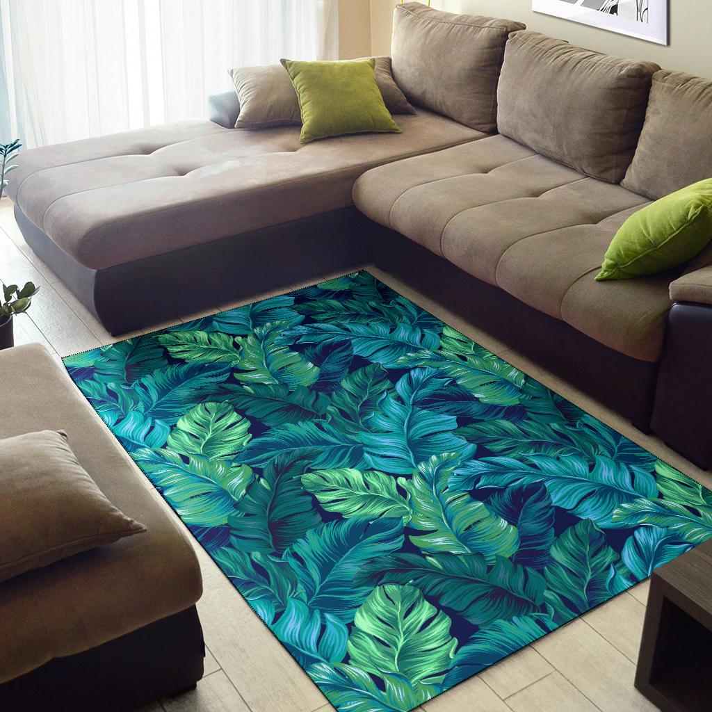 Banana Leaf Pattern Print Design BL05 Area Rugs