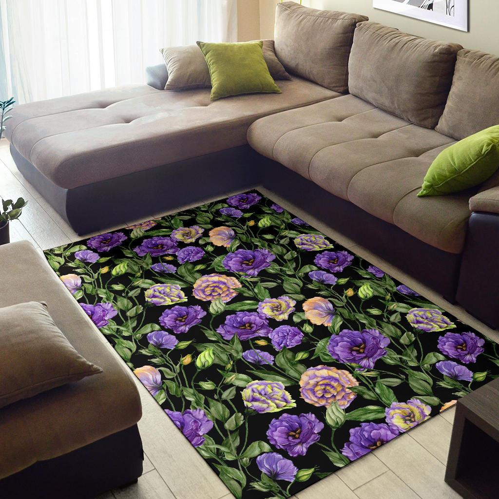 Lisianthus Pattern Print Design LT02 Area Rugs
