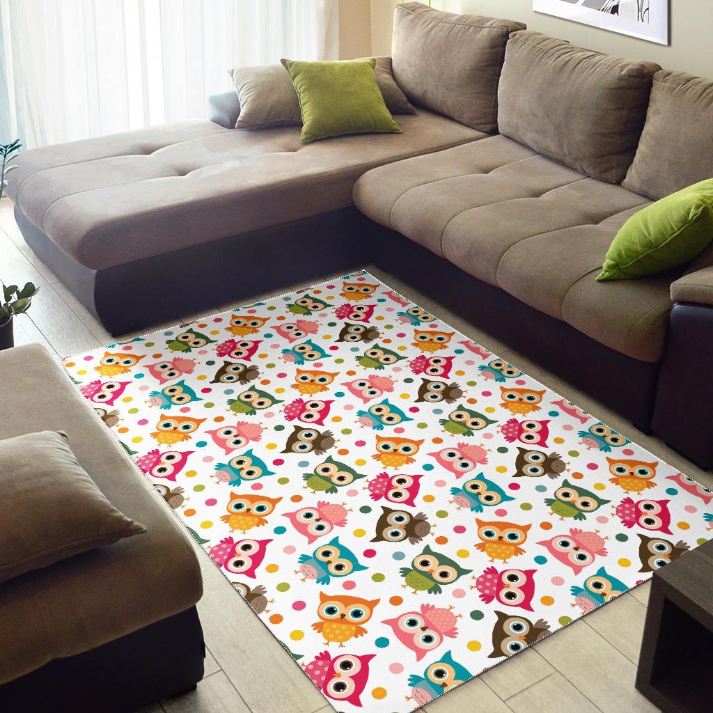 Color cute owl pattern Area Rug