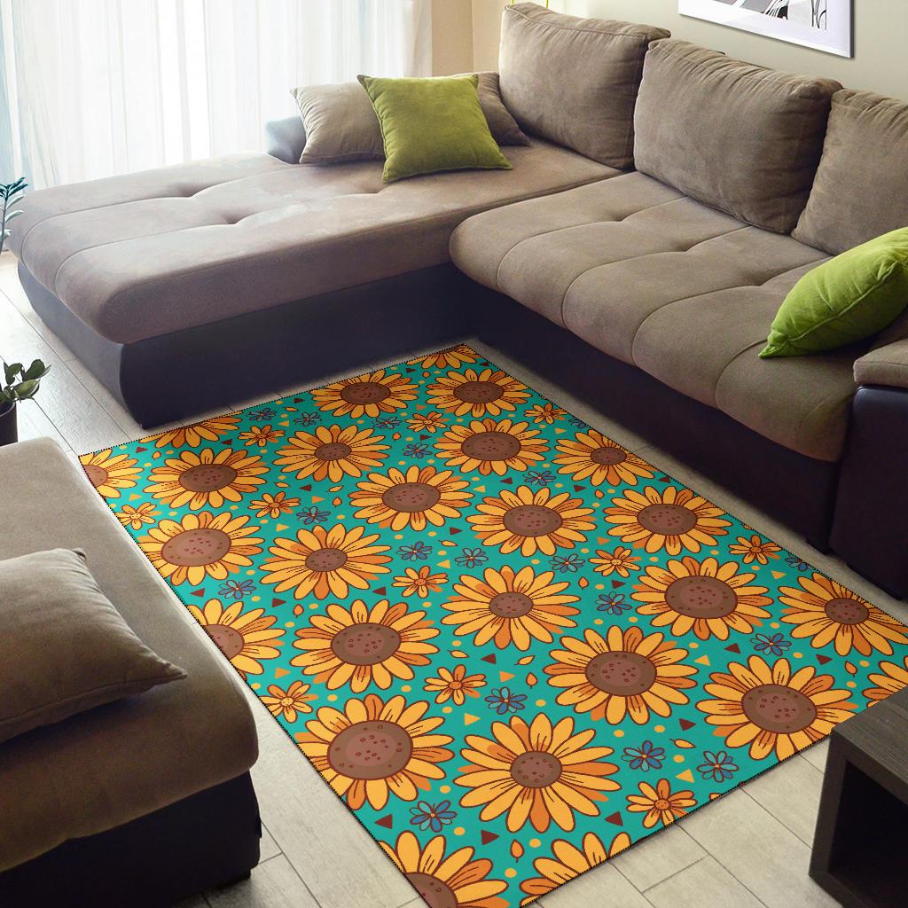 Sunflower Pattern Print Design SF013 Area Rugs