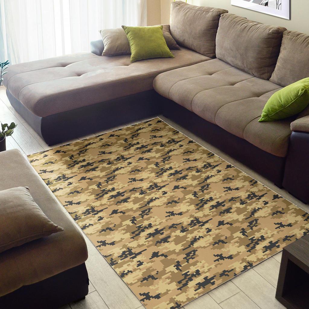 Sand Camo Camouflage Pattern Area Rug