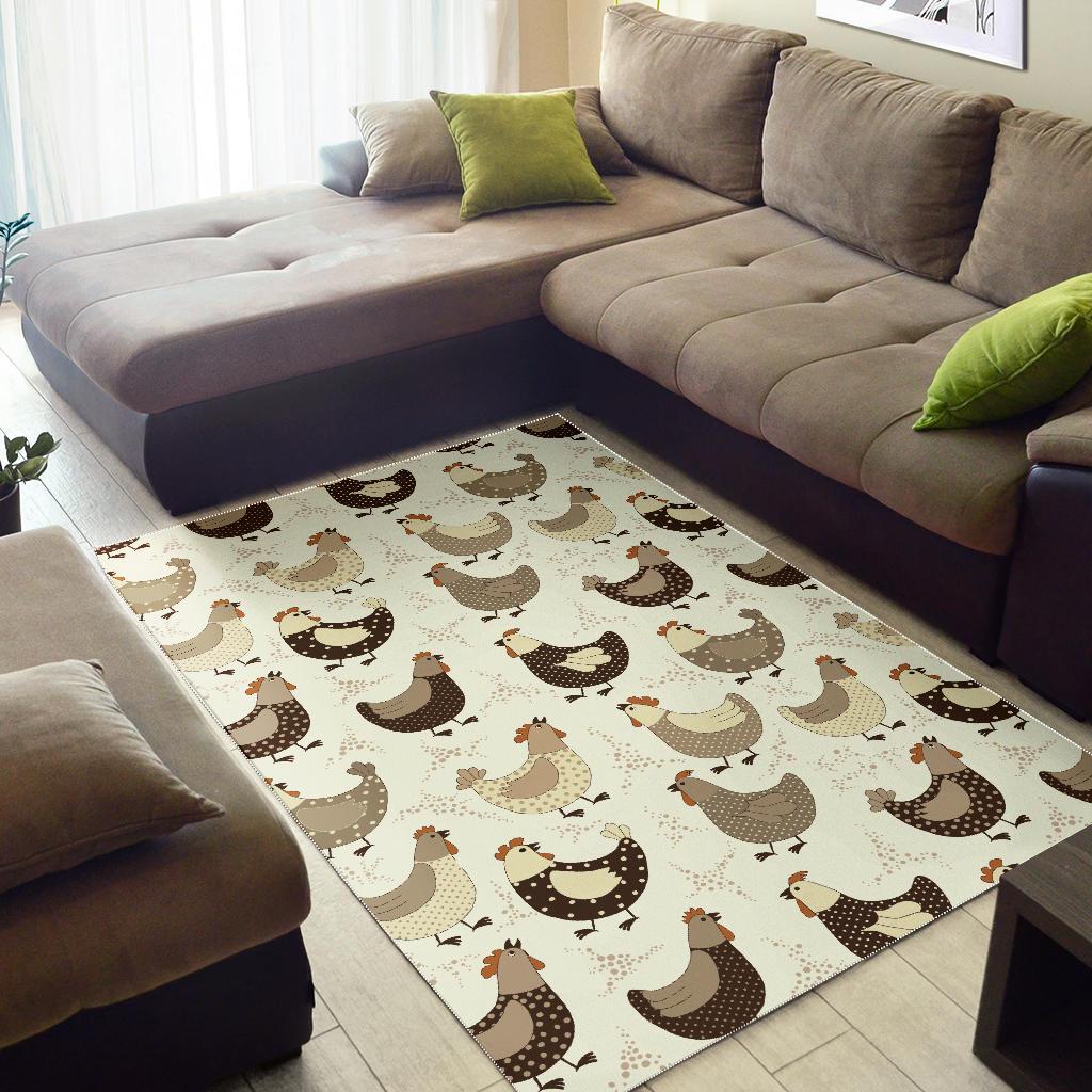 Cute rooster chicken cock Area Rug