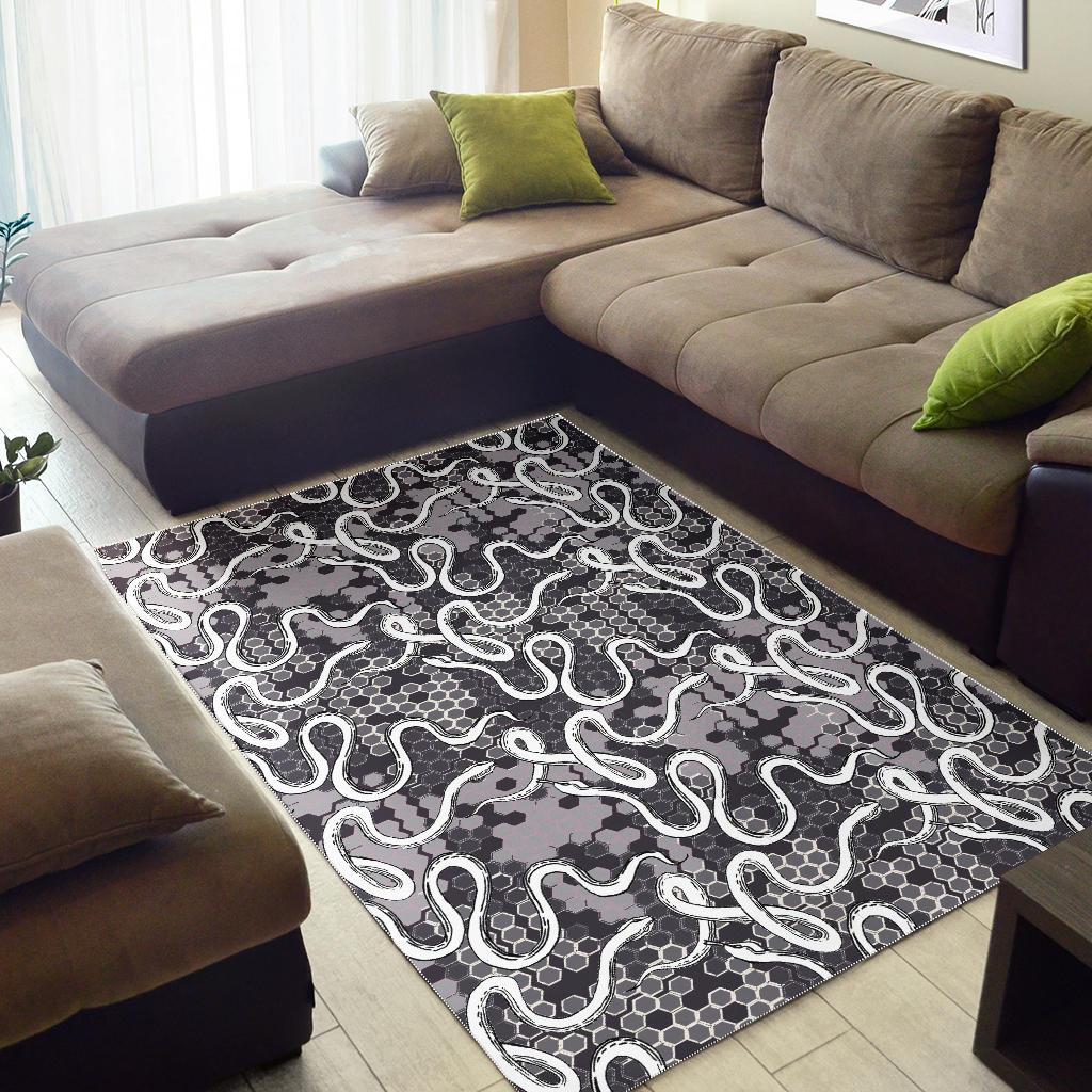 Snake Gray Pattern Area Rug