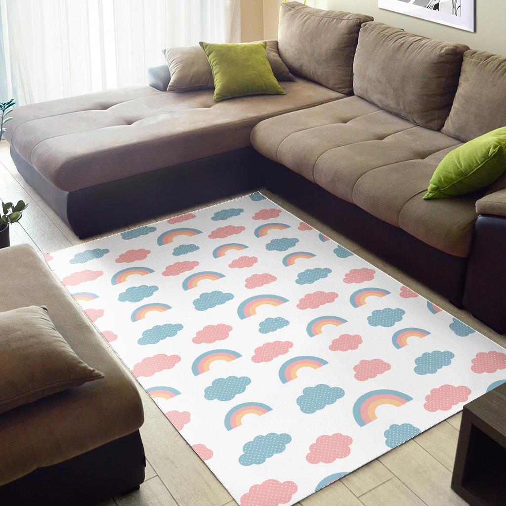 Cute rainbow clound pattern Area Rug