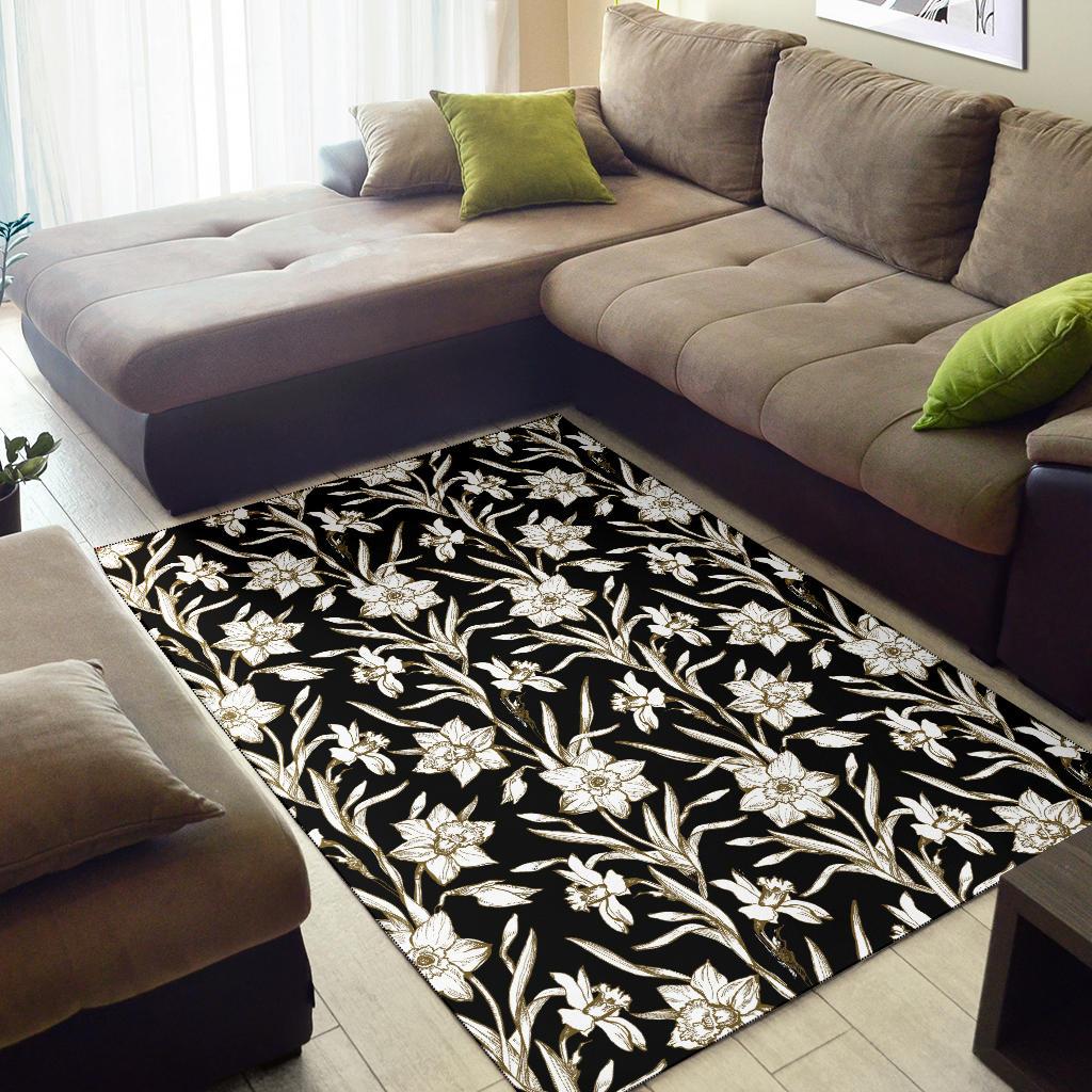Daffodils Pattern Print Design DF06 Area Rugs