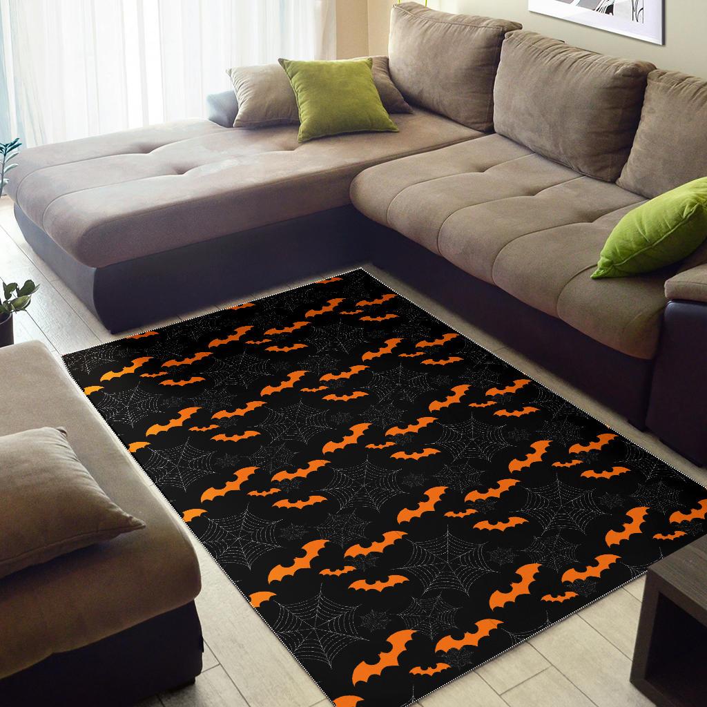 Cobweb Spider Web Bat Pattern Area Rug